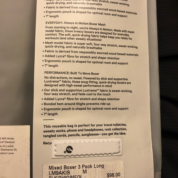 Lululemon mixed pack 3 pack size M - Picture 4 of 5